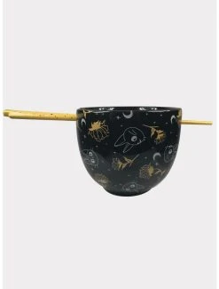 Anime Studio Ghibli Kiki's Delivery Service Jiji Ramen Bowl & Chopsticks