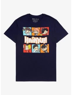 Anime Haikyu!! Chibi Volleyball Players Character Panel T-Shirt - BoxLunch Exclusive