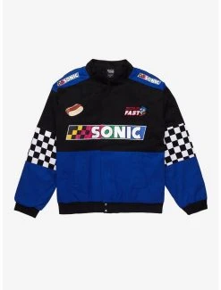 BoxLunch shop 16 Gamer Sonic The Hedgehog Checkered Racing Jacket - BoxLunch Exclusive