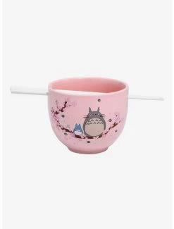 Anime Our Universe Studio Ghibli My Neighbor Totoro Cherry Blossoms Ramen Bowl With Chopsticks - BoxLunch Exclusive