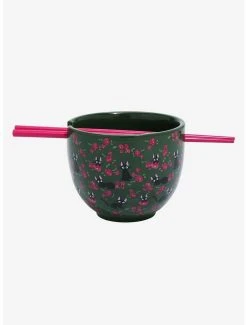 Anime Studio Ghibli Kiki’s Delivery Service Jiji & Flowers Ramen Bowl With Chopsticks - BoxLunch Exclusive