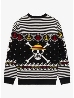 Anime One Piece Chibi Monkey D. Luffy Holiday Sweater - BoxLunch Exclusive -BoxLunch shop 18070107 av1