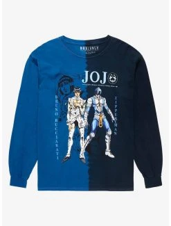 BoxLunch shop 12 Anime JoJo's Bizarre Adventure Bruno & Zipper Man Portraits Split-Dye Long Sleeve T-Shirt - BoxLunch Exclusive