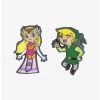 Gamer Nintendo The Legend Of Zelda Chibi Link & Zelda Enamel Pin Set -BoxLunch shop 19525839 hi