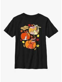 Cartoons Cow And Chicken Cow And Chicken Pumpkin Portraits Youth T-Shirt