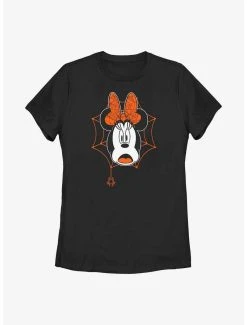 Cartoons Disney Minnie Mouse Scared Webs Womens T-Shirt