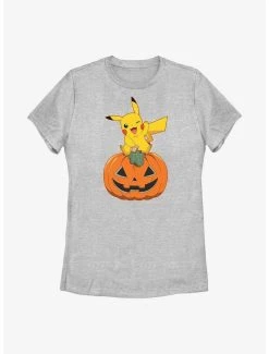 Anime Pokemon Pikachu Pumpkin Womens T-Shirt