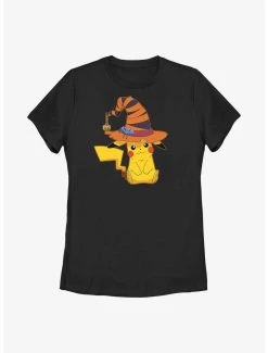 Anime Pokemon Pikachu Witch Hat Womens T-Shirt