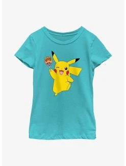 Anime Pokemon Caramel Apple Pikachu Youth Girls T-Shirt