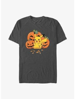 Anime Pokémon Pumpkins And Candy Corn Pikachu T-Shirt