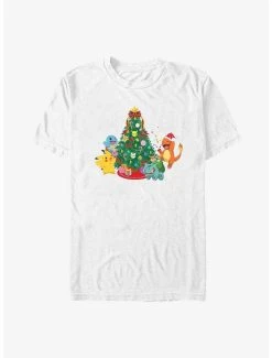 Anime Pokémon Christmas Tree Pikachu, Squirtle, Bulbasaur And Charmander T-Shirt