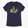 Anime Pokémon Christmas Tree Pikachu, Squirtle, Bulbasaur And Charmander Womens T-Shirt -BoxLunch shop 20095076 hi