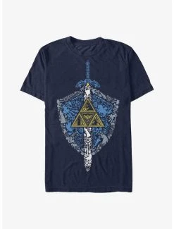 Gamer The Legend Of Zelda Ancient Heroes Sword And Shield T-Shirt